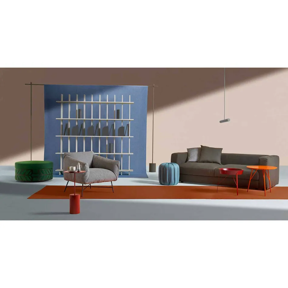 مكتبة حائطية أنيقة بتصميم خشبي أبيض من خشب الدردار - Babele Viadurini