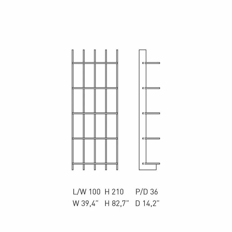 مكتبة حائطية أنيقة بتصميم خشبي أبيض من خشب الدردار - Babele Viadurini