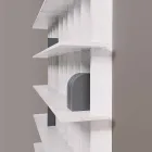 مكتبة حائطية أنيقة بتصميم خشبي أبيض من خشب الدردار - Babele Viadurini