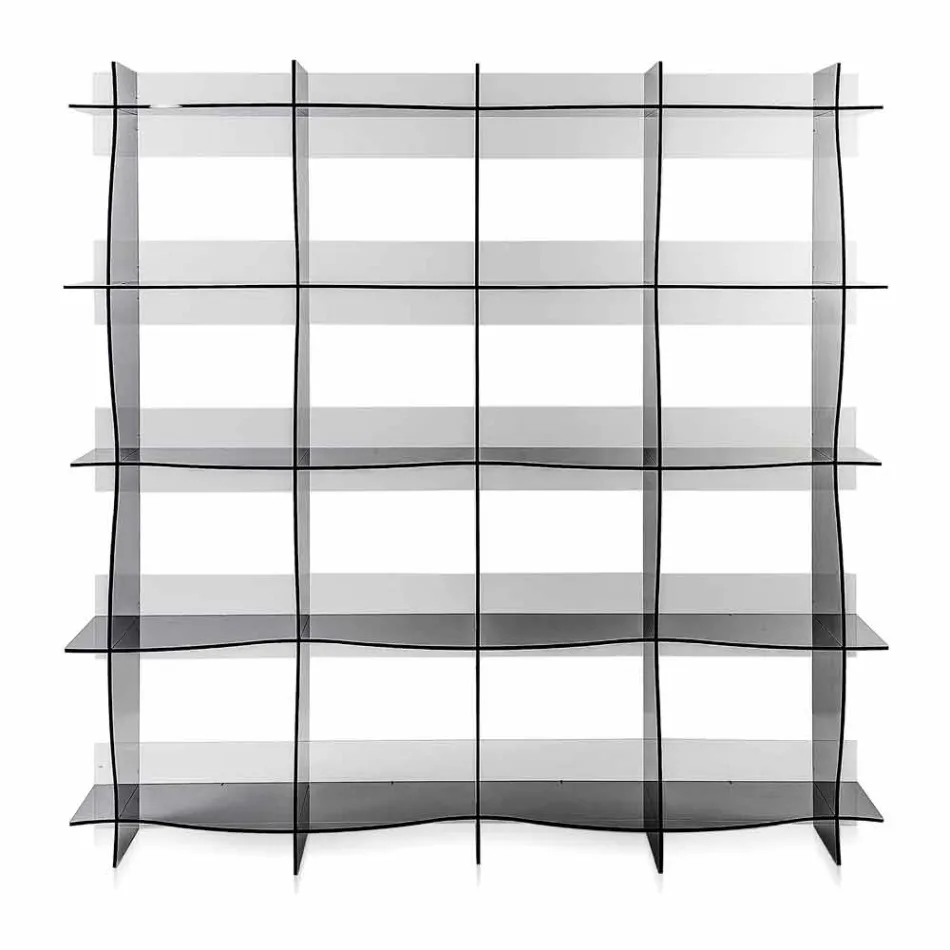 جدار منحوت معاصر / خزانة كتب معاصرة Pam fumé، صنع في إيطاليا Viadurini