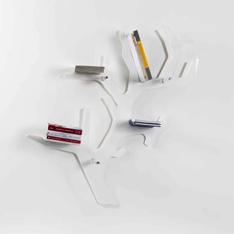 رف حائط أبيض معاصر من كارول، صنع في إيطاليا Viadurini