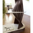 رف كتب بتصميم أرضي من الخشب مع أسطح من الفخار، صنع في إيطاليا - أسباييد Viadurini