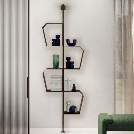 خزانة كتب معدنية مطلية بأرجل قابلة للتعديل، صنع في إيطاليا - فرناندا Viadurini