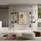 خزانة كتب معدنية مطلية بأرجل قابلة للتعديل، صنع في إيطاليا - فرناندا Viadurini