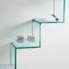 خزانة كتب لعرض الأشياء على الحائط بتصميم أصلي من الزجاج على شكل سلم - فولانو Viadurini