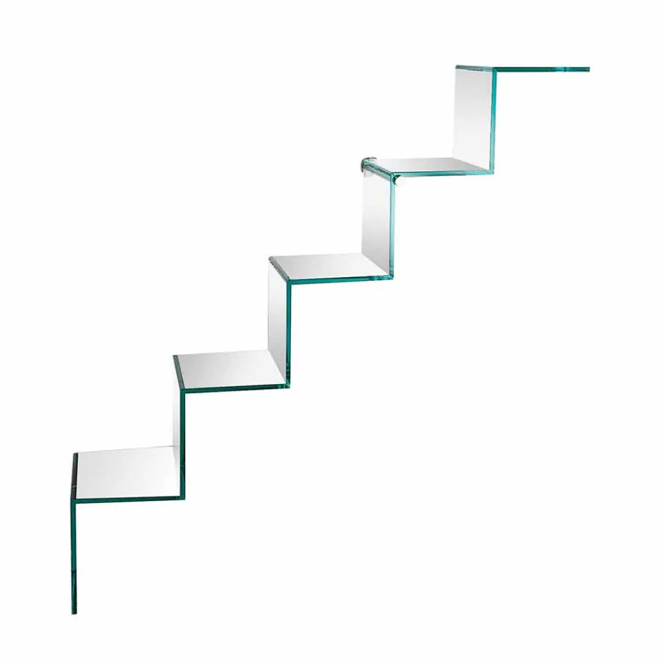 خزانة كتب لعرض الأشياء على الحائط بتصميم أصلي من الزجاج على شكل سلم - فولانو Viadurini