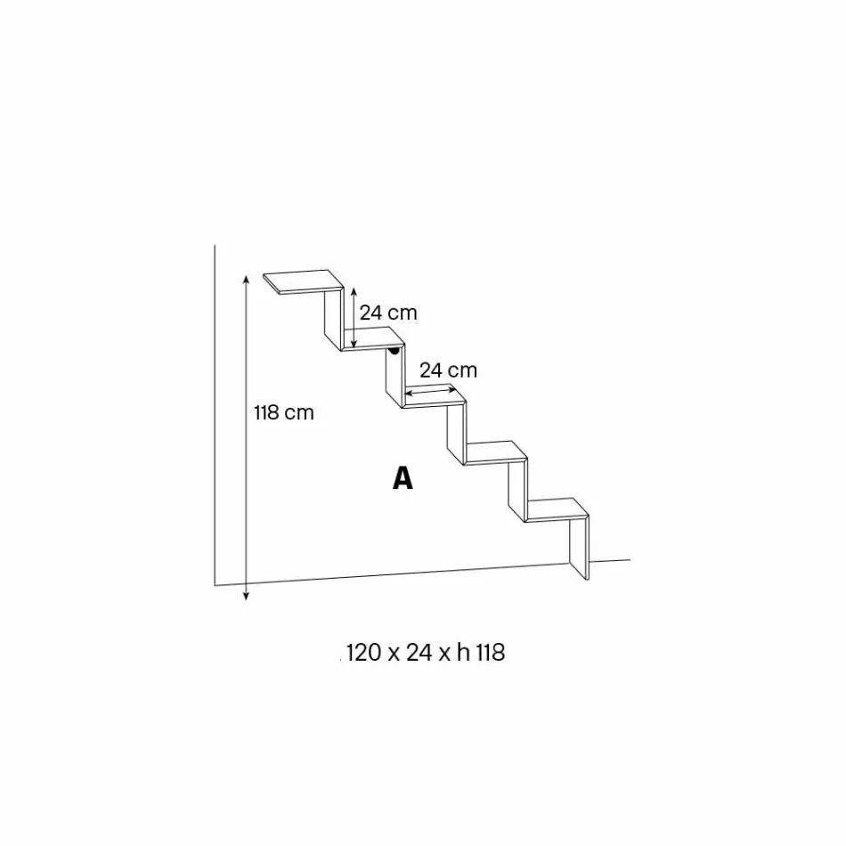 خزانة كتب لعرض الأشياء على الحائط بتصميم أصلي من الزجاج على شكل سلم - فولانو Viadurini