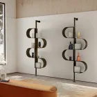 خزانة كتب فاطمة المعدنية المطلية العمودية ذات الأرجل القابلة للتعديل Viadurini