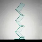 مكتبة عمودية من الزجاج الشفاف لغرفة المعيشة المستقلة - بروغو Viadurini