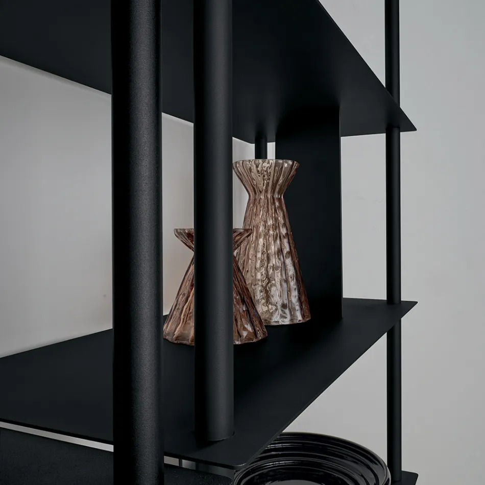 خزانة كتب عمودية من فيليبرتا مصنوعة من المعدن المطلي، صنع في إيطاليا Viadurini