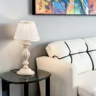 مصباح خشبي مع غطاء مصباح مصنوع في إيطاليا، متوفر بمقاسين مختلفين - فلورنسا Viadurini