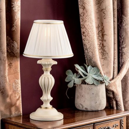 مصباح خشبي مع غطاء مصباح، صنع في إيطاليا - ميلانو Viadurini