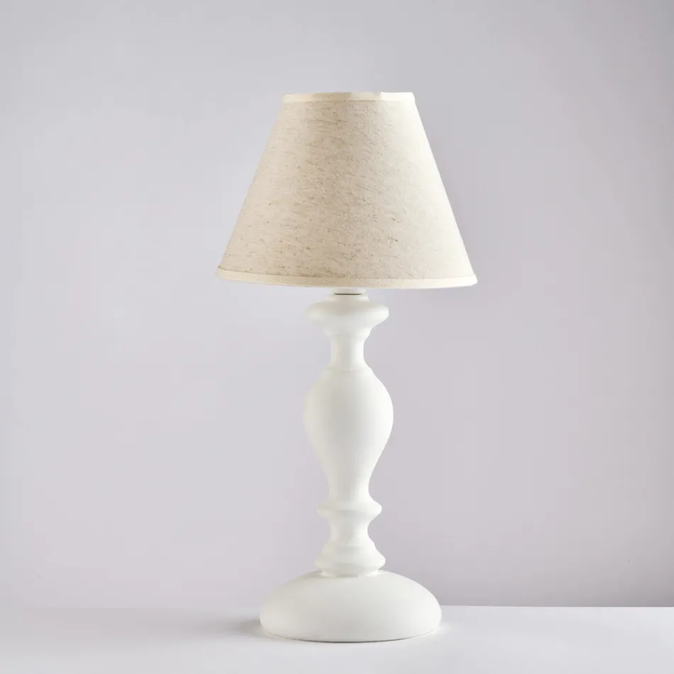 مصباح خشبي مع غطاء مصباح مصنوع في إيطاليا لتزيين الديكور الداخلي - توسكانا Viadurini