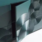 خزانة جانبية بخمسة أبواب مصنوعة من خشب MDF مطليّ ومزخرفة بنقوش يدوية وتشطيبات نهائية - على شكل سرطان البحر Viadurini