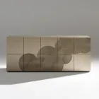 خزانة جانبية بخمسة أبواب مصنوعة من خشب MDF مطليّ ومزخرفة بنقوش يدوية وتشطيبات نهائية - على شكل سرطان البحر Viadurini