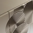 خزانة جانبية بخمسة أبواب مصنوعة من خشب MDF مطليّ ومزخرفة بنقوش يدوية وتشطيبات نهائية - على شكل سرطان البحر Viadurini