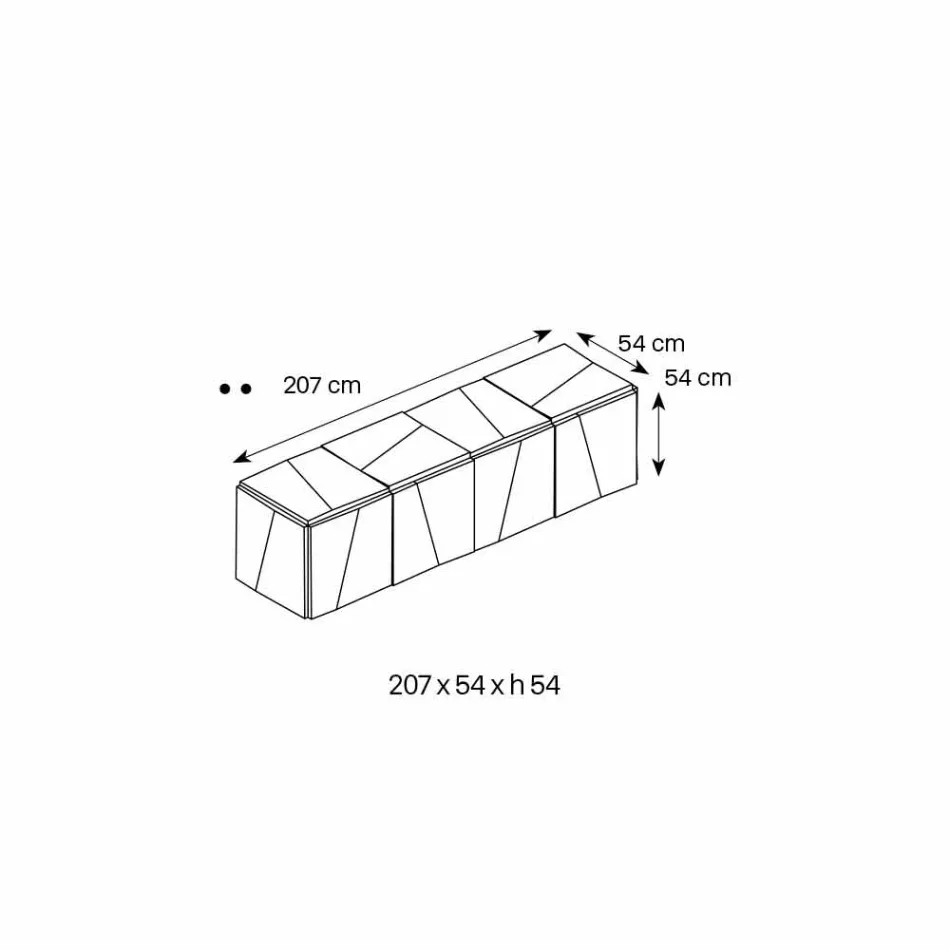 خزانة جانبية جدارية من الخشب الأبيض غير اللامع مع زجاج عاكس - سينيس Viadurini