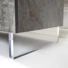 خزانة جانبية ببابين وحجرتين مفتوحتين في المنتصف من الميلامين، صنع في إيطاليا - ميني Viadurini