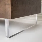 خزانة جانبية ببابين وحجرتين مفتوحتين في المنتصف من الميلامين، صنع في إيطاليا - ميني Viadurini