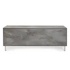 خزانة جانبية ببابين وحجرتين مفتوحتين في المنتصف من الميلامين، صنع في إيطاليا - ميني Viadurini