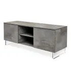 خزانة جانبية ببابين وحجرتين مفتوحتين في المنتصف من الميلامين، صنع في إيطاليا - ميني Viadurini