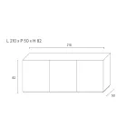 خزانة جانبية بثلاثة أبواب وثلاثة أرفف داخلية، مزينة بزخارف من الألومنيوم المصبوب - سكوربيون Viadurini