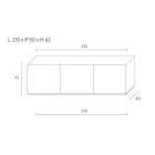 خزانة جانبية بثلاثة أبواب وثلاثة أرفف داخلية، مزينة بزخارف من الألومنيوم المصبوب - سكوربيون Viadurini