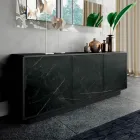 خزانة جانبية بثلاثة أبواب وهيكل مطلي ومغلف، صنع في إيطاليا - فيرارا Viadurini