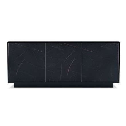 خزانة جانبية بثلاثة أبواب وهيكل مطلي ومغلف، صنع في إيطاليا - فيرارا Viadurini