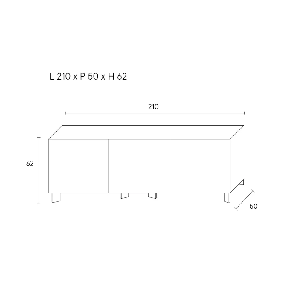 خزانة جانبية بثلاثة أبواب من الخشب المطلي - أرييتي Viadurini