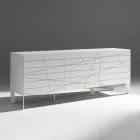 خزانة جانبية بثلاثة أبواب من الخشب المطلي - أرييتي Viadurini