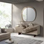 خزانة جانبية بثلاثة أبواب من خشب MDF مطلي ومغطاة بزجاج عاكس - ديليتا Viadurini