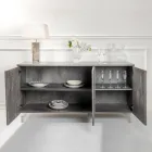 خزانة جانبية بثلاثة أبواب من الميلامين وأقدام من البليكسي جلاس، صنع في إيطاليا - ميكي ماوس Viadurini