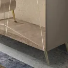 خزانة جانبية بثلاثة أبواب زجاجية عاكسة وقاعدة معدنية - إليونورا Viadurini