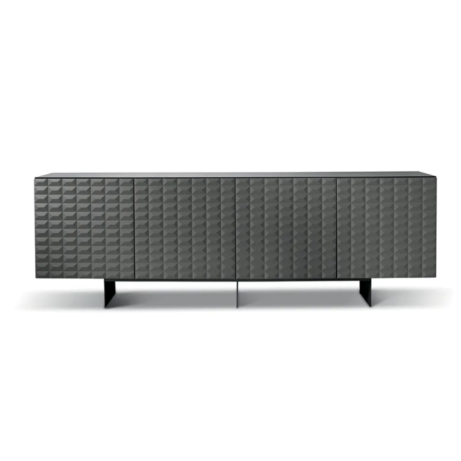 خزانة جانبية بأربعة أبواب مصنوعة من خشب MDF مغطى بطبقة PVC مطلية، صنع في إيطاليا - دوروتيا Viadurini