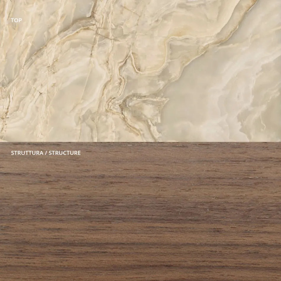 خزانة جانبية بأبواب تفتح بالدفع والسحب مصنوعة من خشب اللوح الخشبي، صنع في إيطاليا - ساليرنو Viadurini