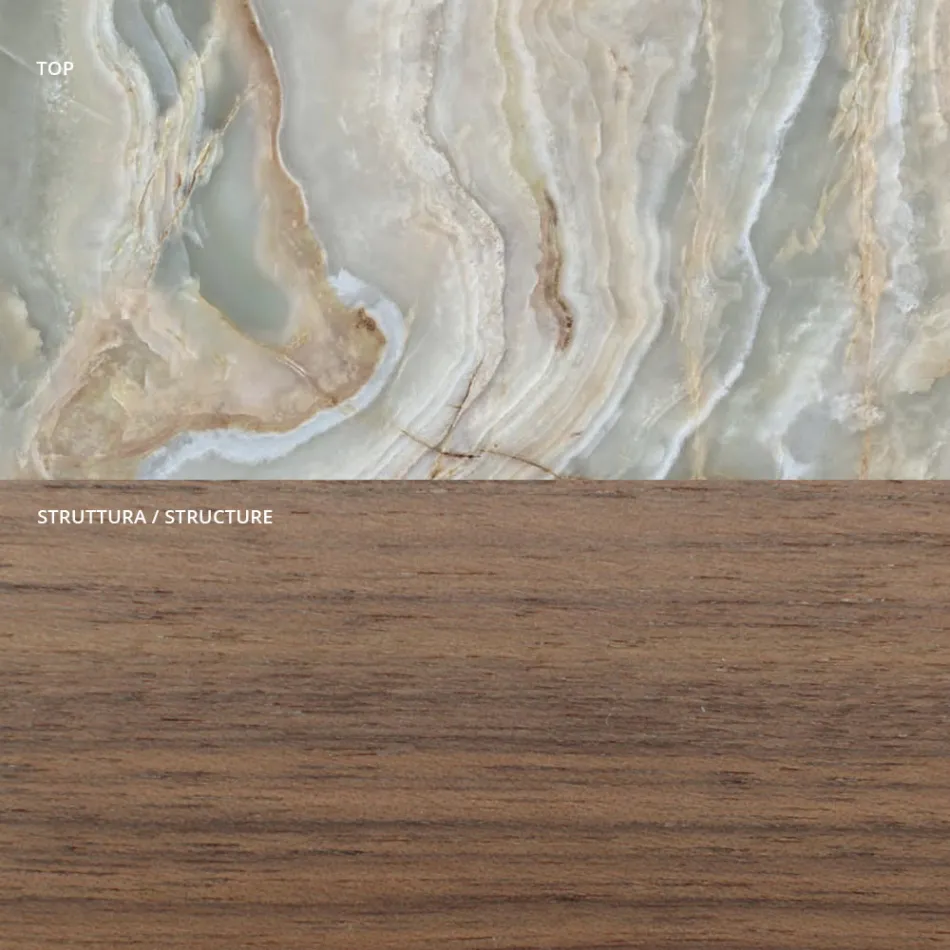 خزانة جانبية بأبواب تفتح بالدفع والسحب مصنوعة من خشب اللوح الخشبي، صنع في إيطاليا - ساليرنو Viadurini