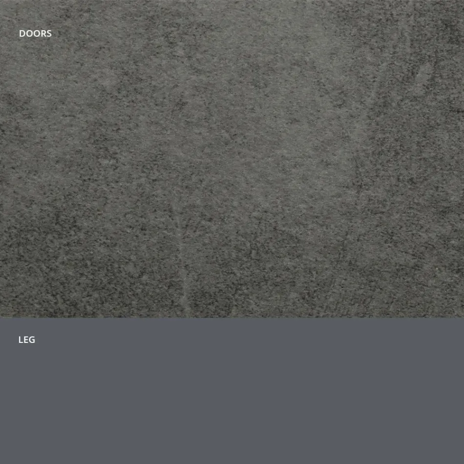 خزانة جانبية بأبواب من صفائح HPL بتأثير حجري، صنع في إيطاليا - فيورينزا Viadurini