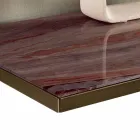 خزانة جانبية لغرفة المعيشة مصنوعة من الزجاج المدخن والرخام الأخضر الغواتيمالي - ليوناردا Viadurini