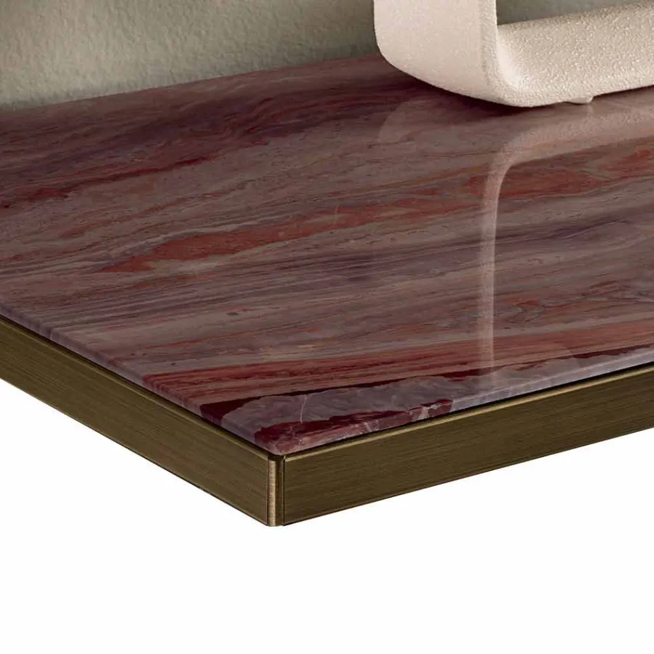 خزانة جانبية لغرفة المعيشة مصنوعة من الزجاج المدخن والرخام الأخضر الغواتيمالي - ليوناردا Viadurini