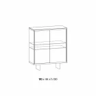 خزانة جانبية لغرفة المعيشة مصنوعة من الزجاج المدخن والرخام الأخضر الغواتيمالي - ليوناردا Viadurini