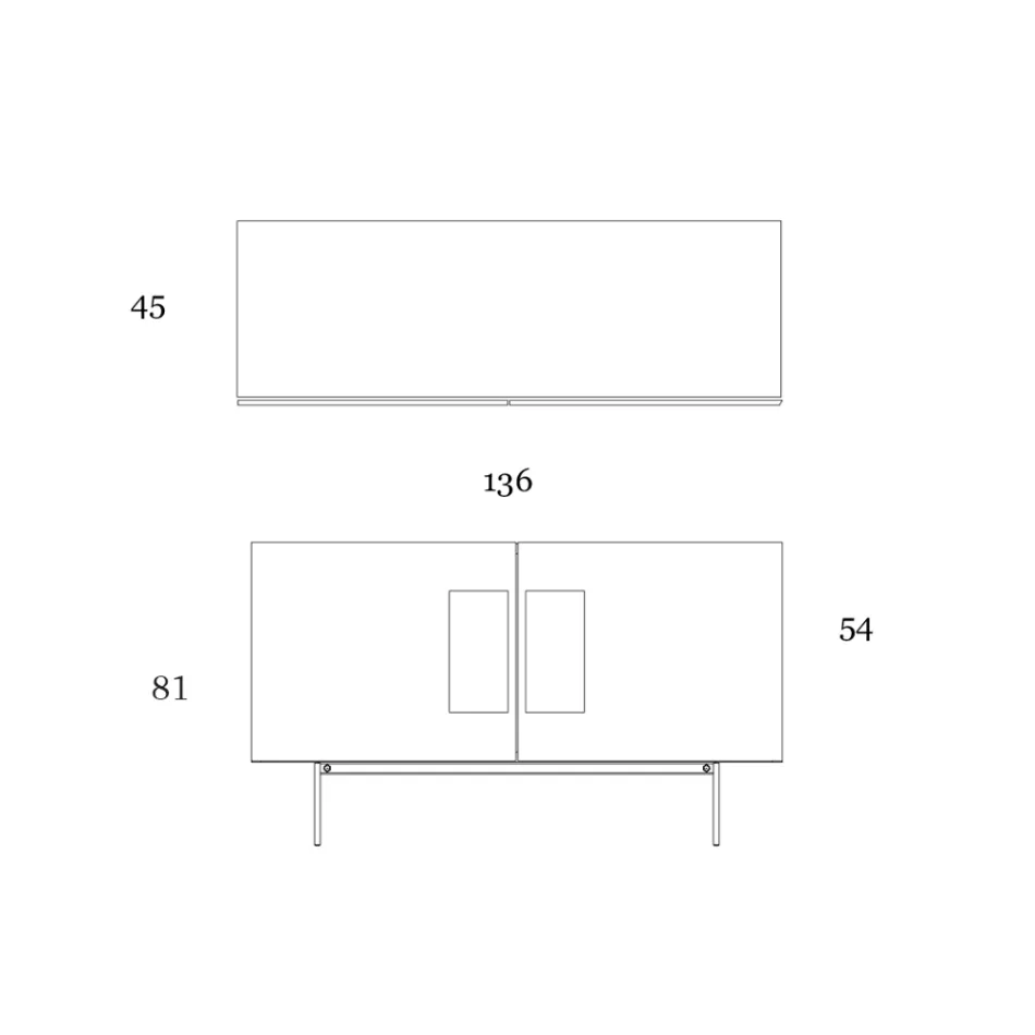 خزانة جانبية لغرفة المعيشة مع بابين أو ثلاثة أبواب وإضافات زجاجية صنع في إيطاليا - أوليفو Viadurini
