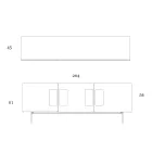 خزانة جانبية لغرفة المعيشة مع بابين أو ثلاثة أبواب وإضافات زجاجية صنع في إيطاليا - أوليفو Viadurini