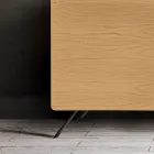 خزانة جانبية لغرفة المعيشة بأربعة أبواب من خشب الدردار الطبيعي، صنع في إيطاليا - ميليك Viadurini