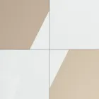 خزانة جانبية لغرفة المعيشة بأربعة أبواب من الزجاج الأبيض وتشطيب المنك، صنع في إيطاليا - إيفا Viadurini