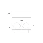 خزانة جانبية لغرفة المعيشة مع ملحقات زجاجية متناسقة صنع في إيطاليا - بالما Viadurini