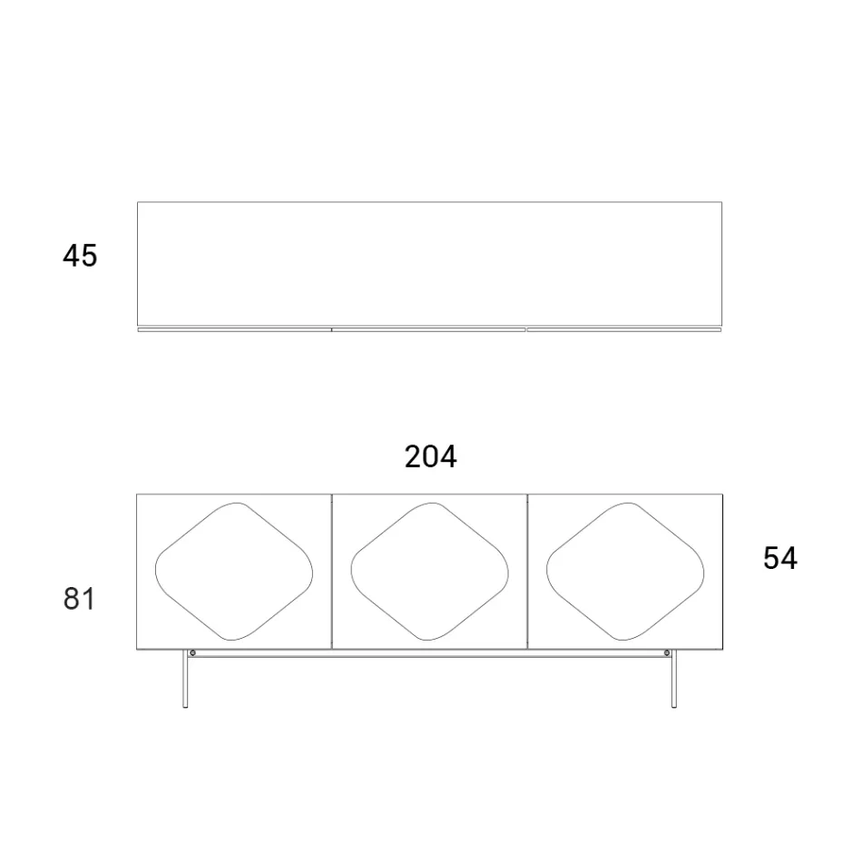 خزانة جانبية لغرفة المعيشة مع ملحقات زجاجية متناسقة صنع في إيطاليا - بالما Viadurini