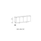 خزانة جانبية خشبية بهيكل زجاجي، صنع في إيطاليا - أزوكي Viadurini