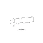 خزانة جانبية خشبية بهيكل زجاجي، صنع في إيطاليا - أزوكي Viadurini