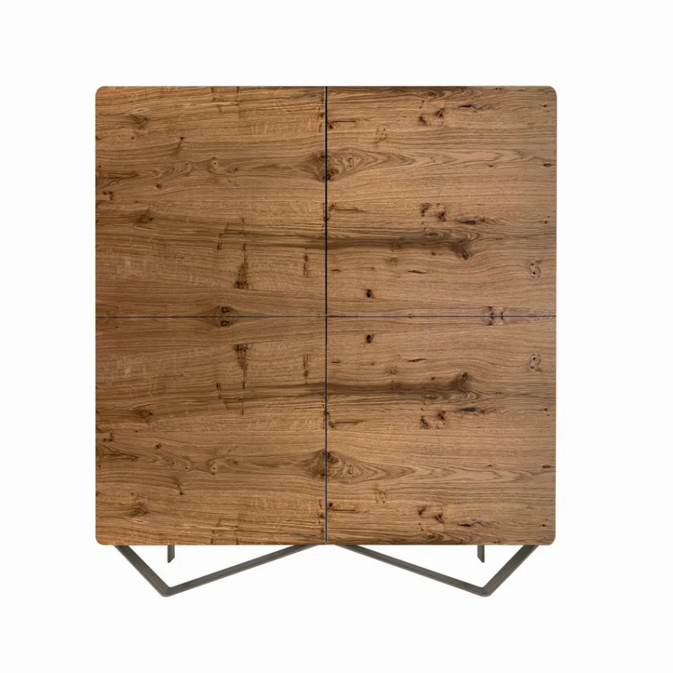 خزانة جانبية لغرفة المعيشة مصنوعة من خشب MDF مع دعم للقدمين، صنع في إيطاليا - روزالبا Viadurini